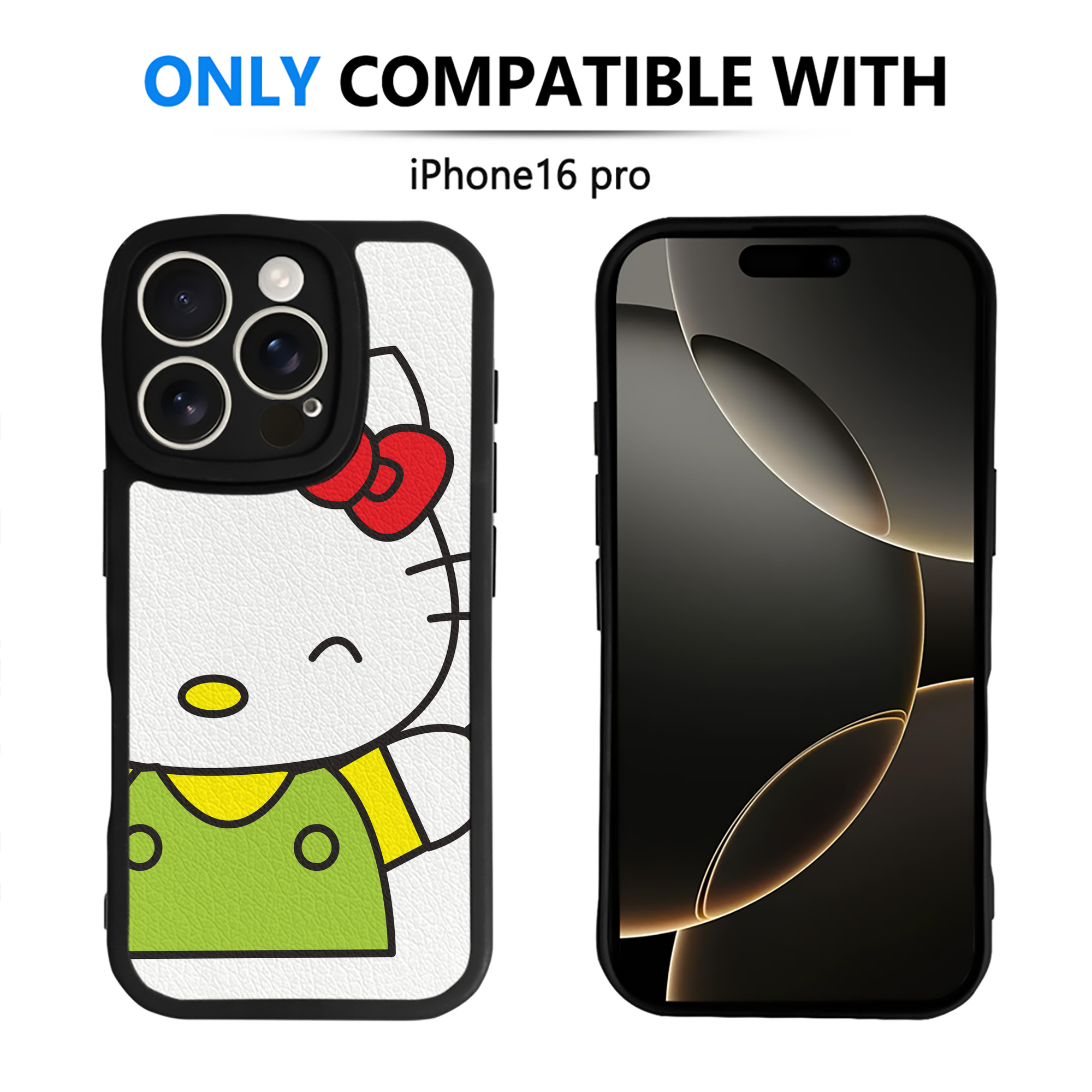 （画像用） Hello Kitty ハローキティ 【iPhone 16シリーズ対応】シリコンスマホケース（レザー調） 材質：シリコン